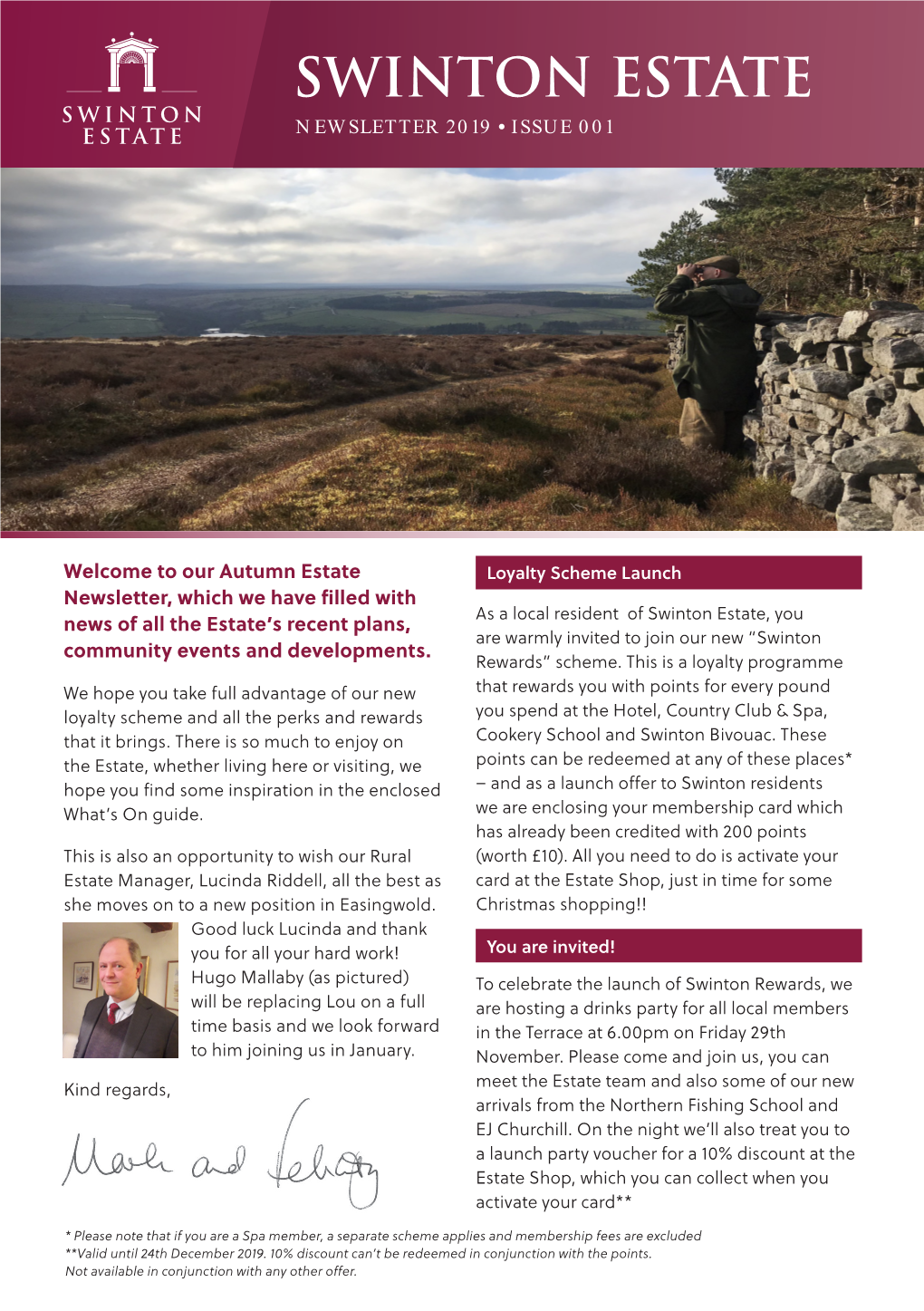 Swinton Estate Newsletter 2019 • Issue 001