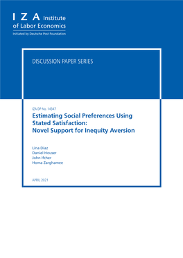 Estimating Social Preferences Using Stated Satisfaction: Novel Support for Inequity Aversion
