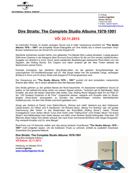 Dire Straits: the Complete Studio Albums 1978-1991