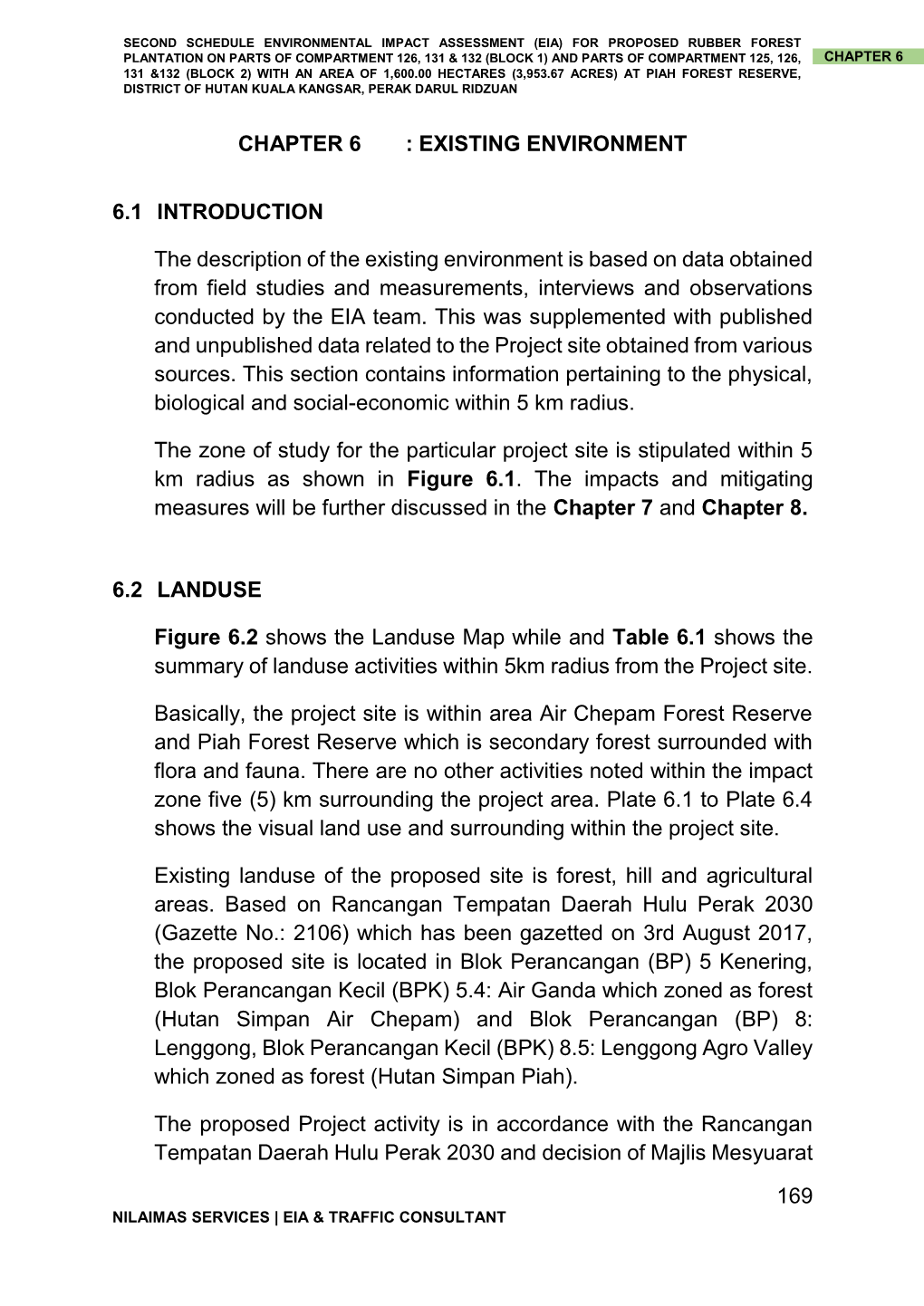 Second Schedule Environmental Impact