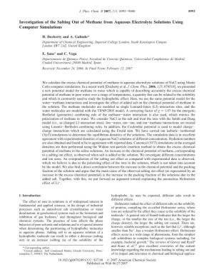 Investigation of the Salting out of Methane from Aqueous Electrolyte Solutions Using Computer Simulations
