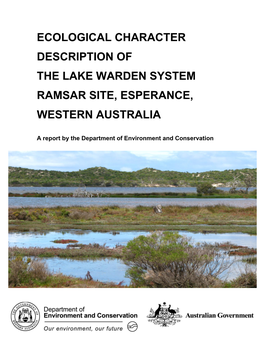 Ecological Character Description of the Lake Warden System Ramsar Site, Esperance, Western Australia