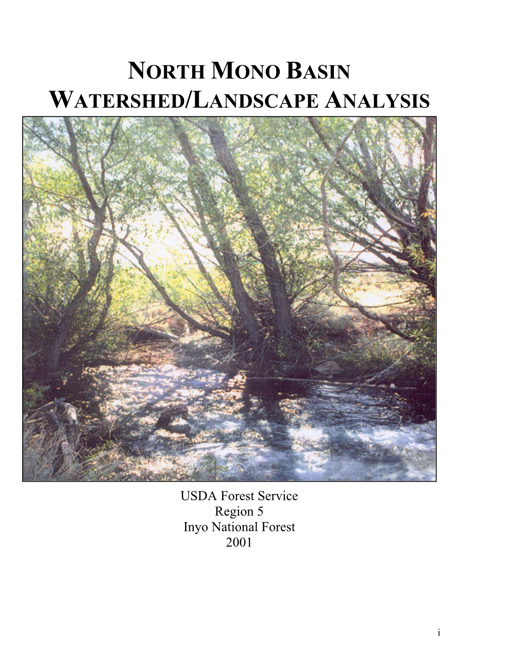 North Mono Basin Watershed/Landscape Analysis, 2001