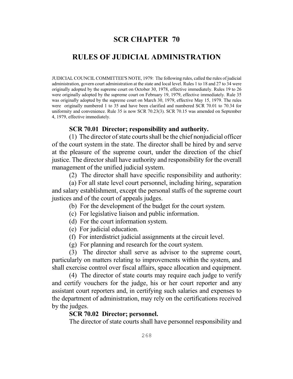 Scr Chapter 70 Rules of Judicial Administration