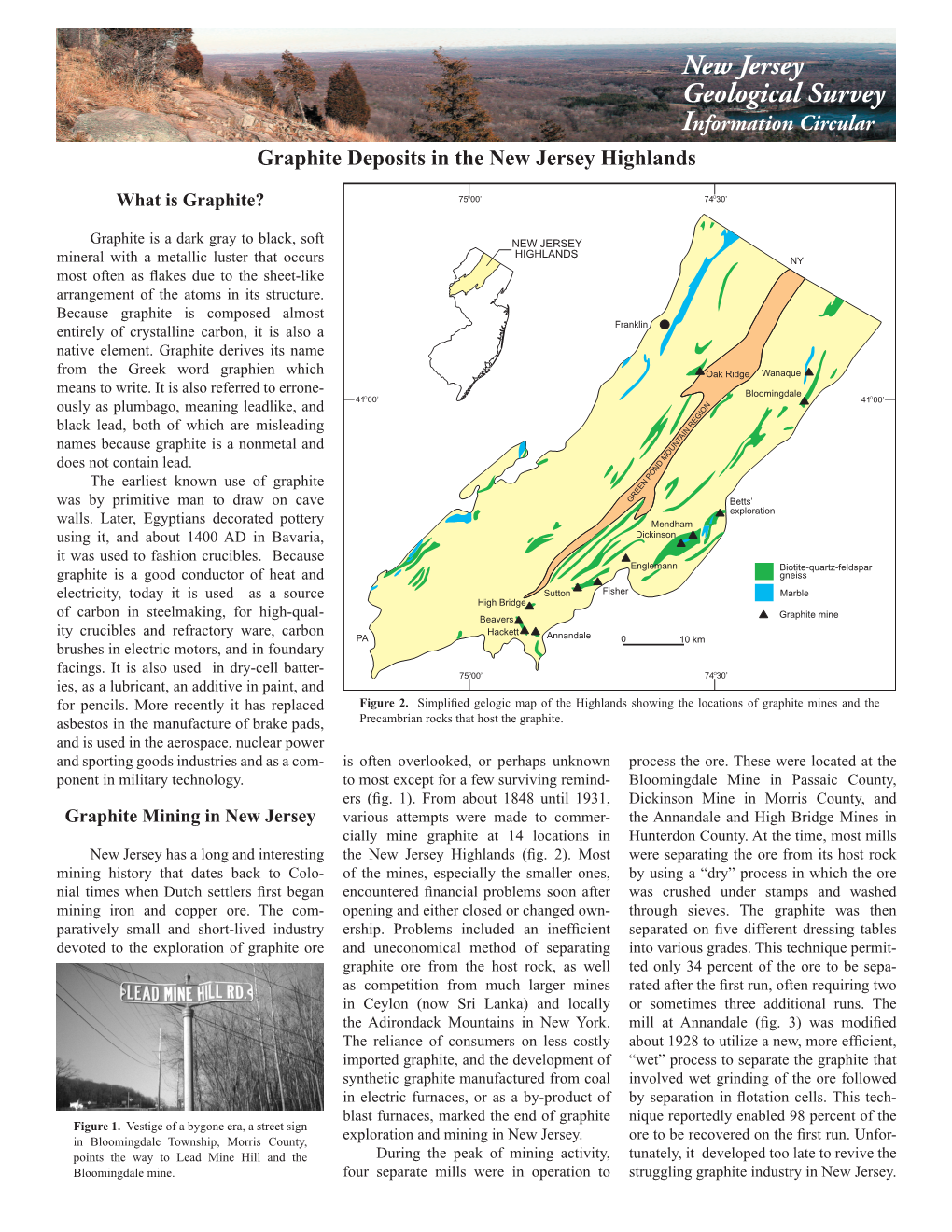 Graphite Deposits in the New Jersey Highlands