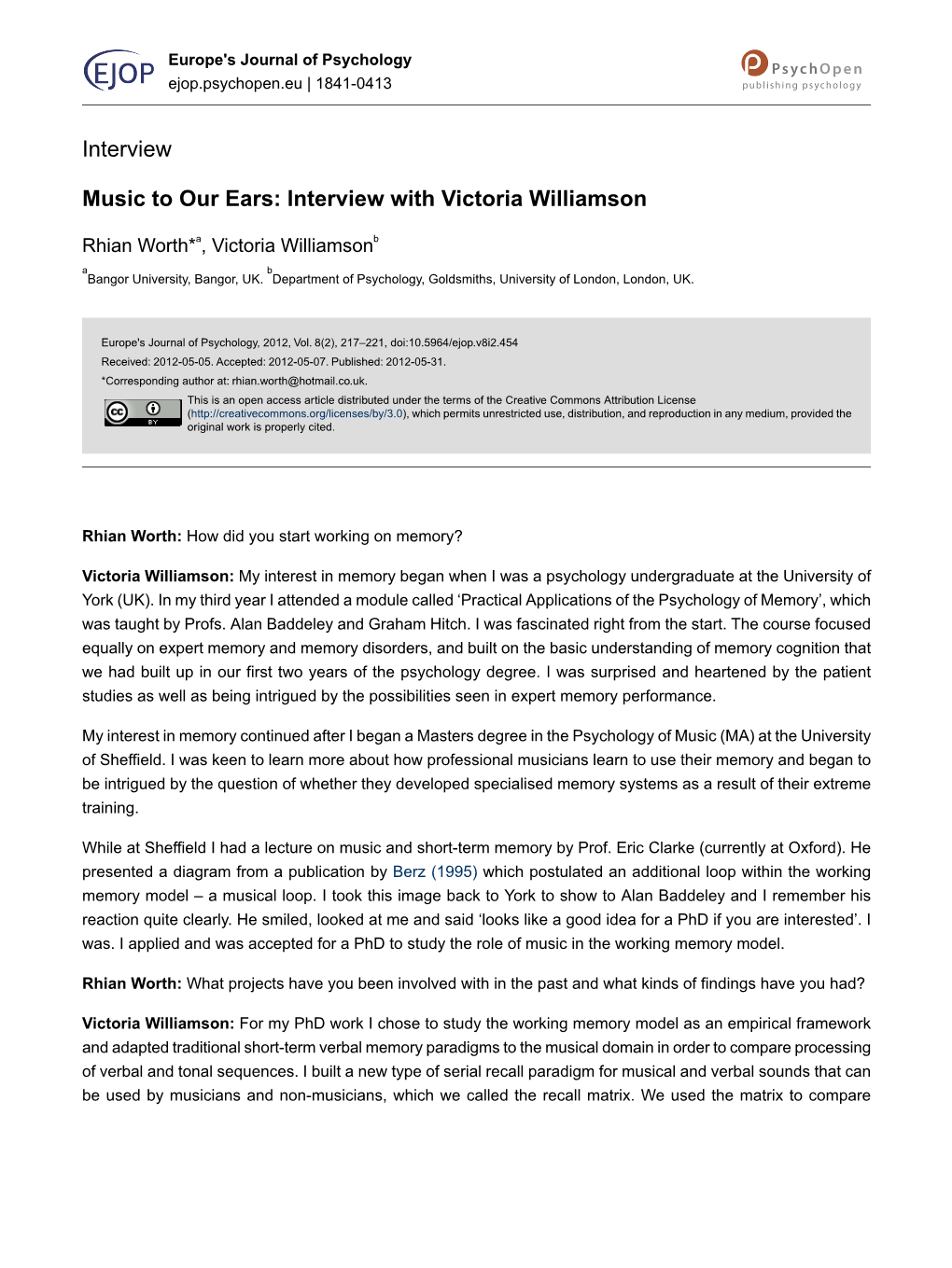 Music to Our Ears: Interview with Victoria Williamson