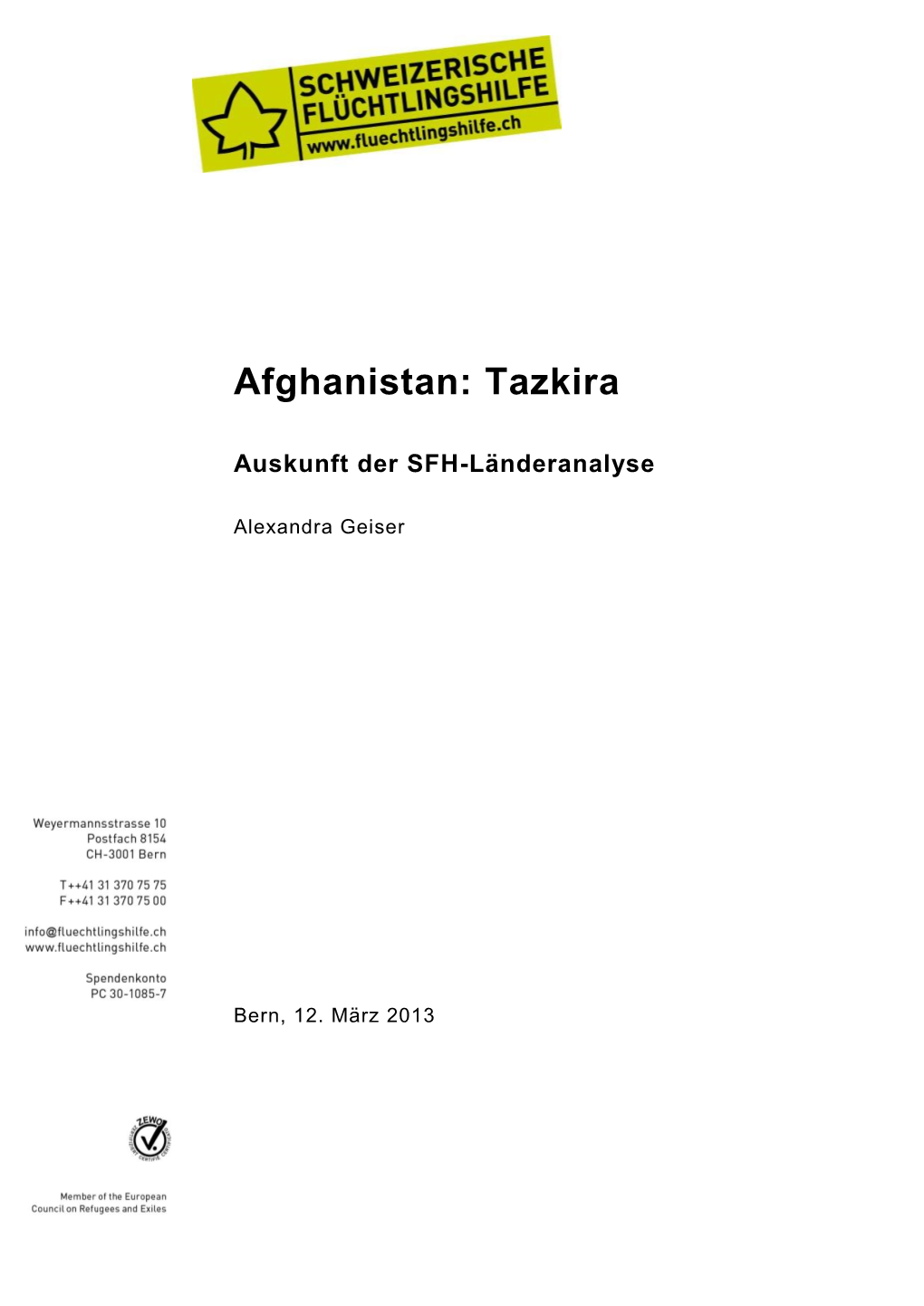 Afghanistan: Tazkira