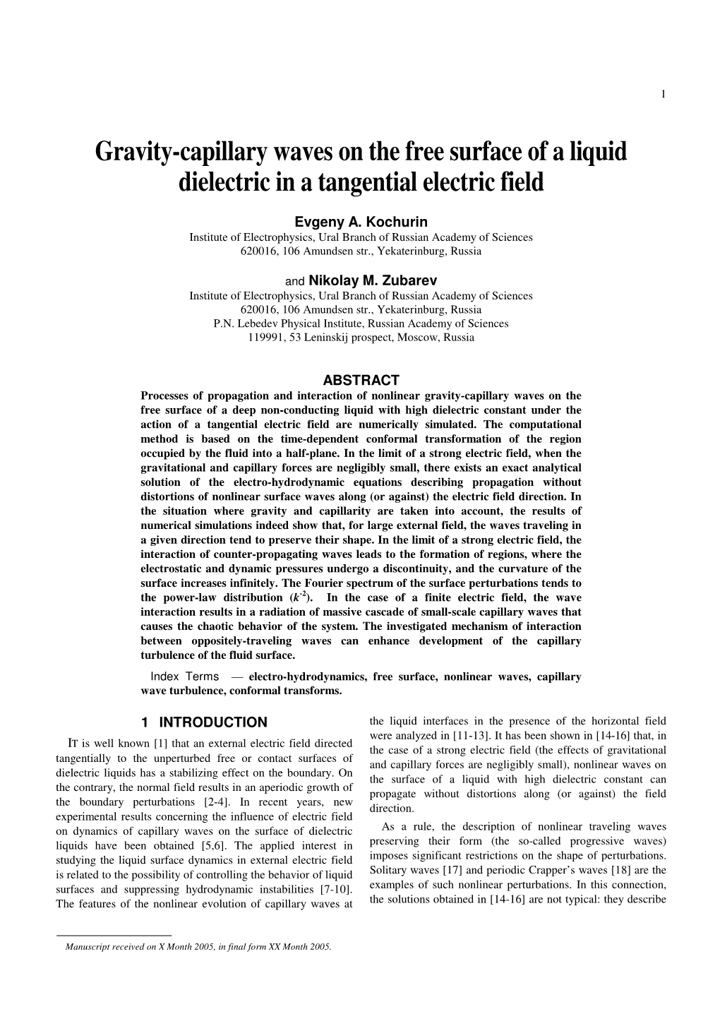 Gravity-Capillary Waves on the Free Surface of a Liquid Dielectric in a Tangential Electric Field