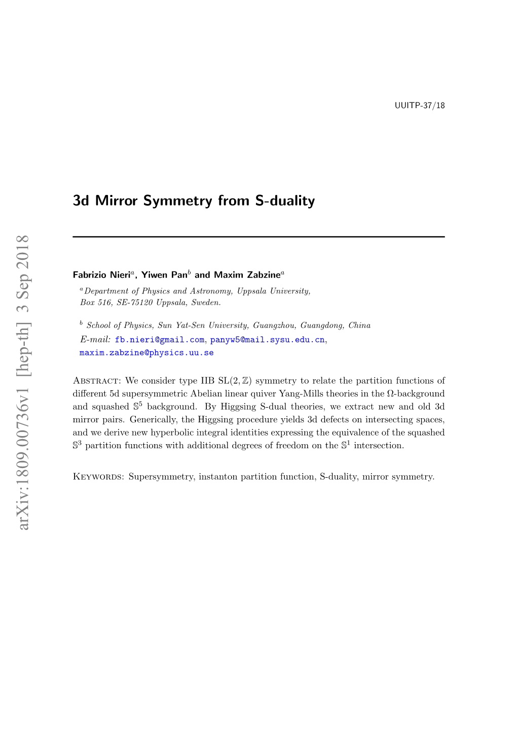 3D Mirror Symmetry from S-Duality