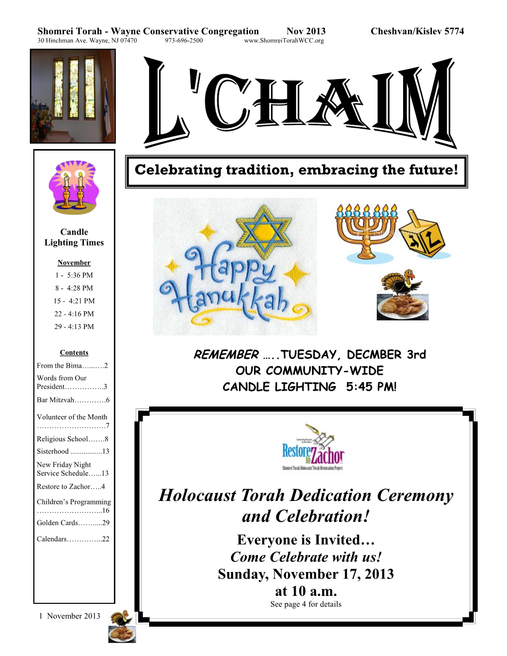 Holocaust Torah Dedication Ceremony and Celebration!