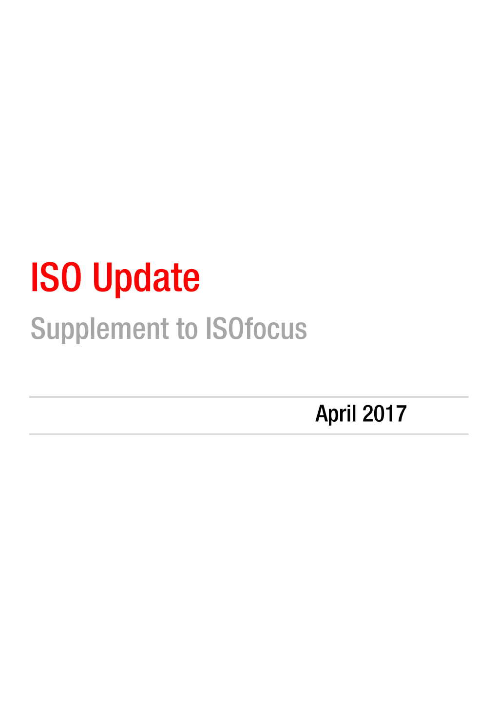 ISO Update Supplement to Isofocus