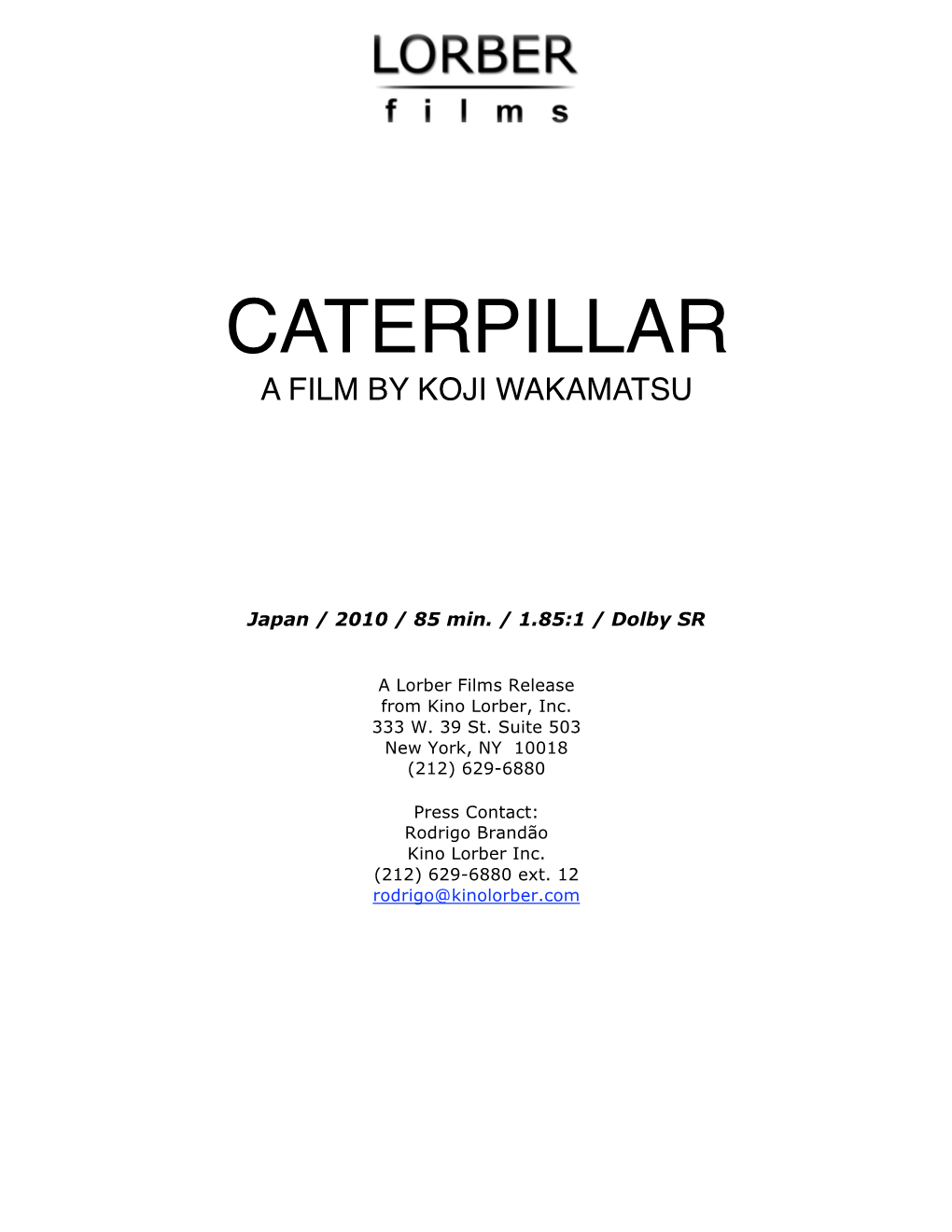 Caterpillar a Film by Koji Wakamatsu