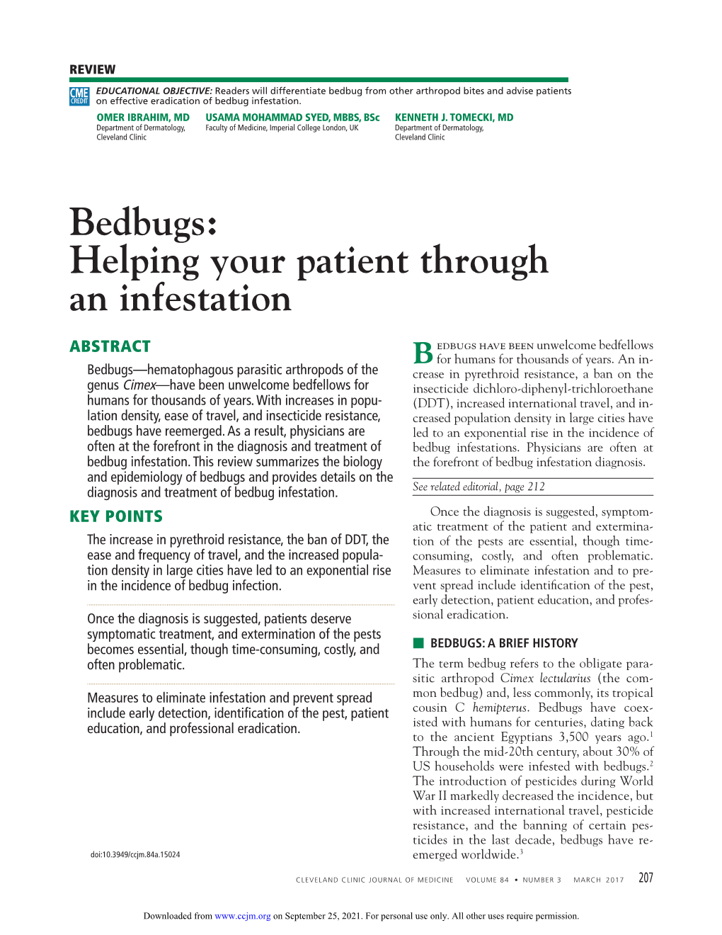 Bedbugs: Helping Your Patient Through an Infestation