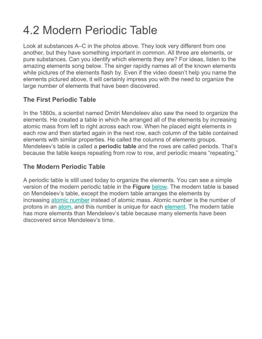 4.2 Modern Periodic Table