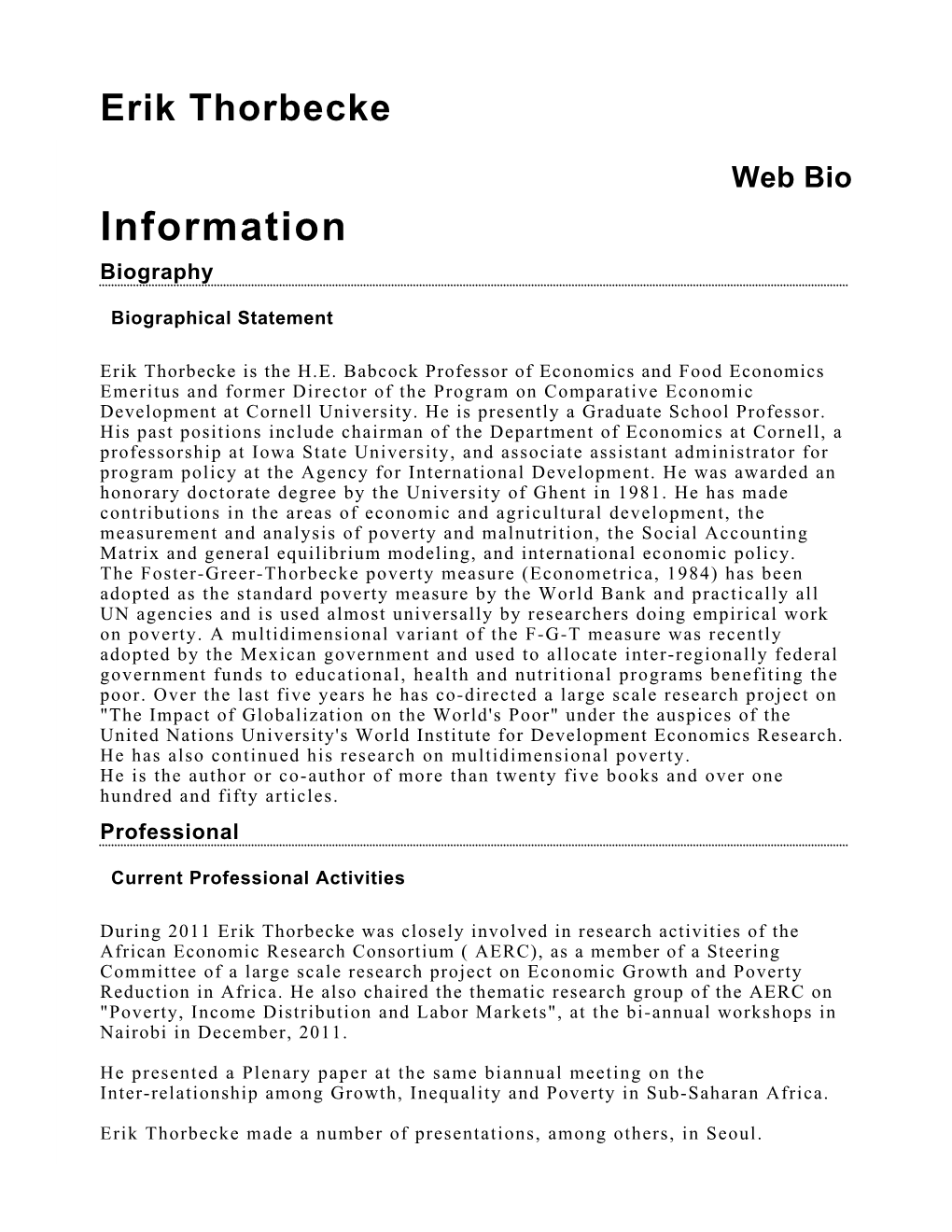 Information Biography