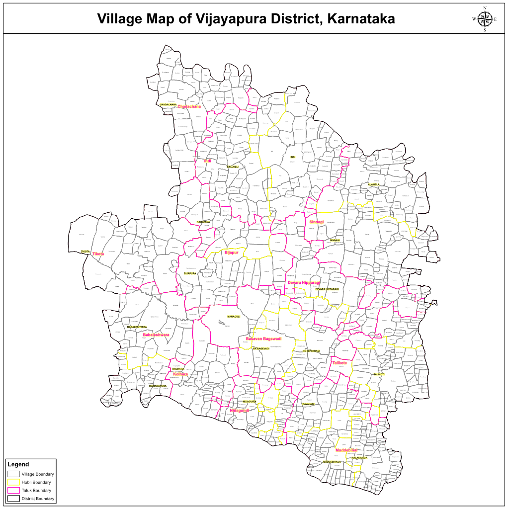 Village Map of Vijayapura District, Karnataka Legend