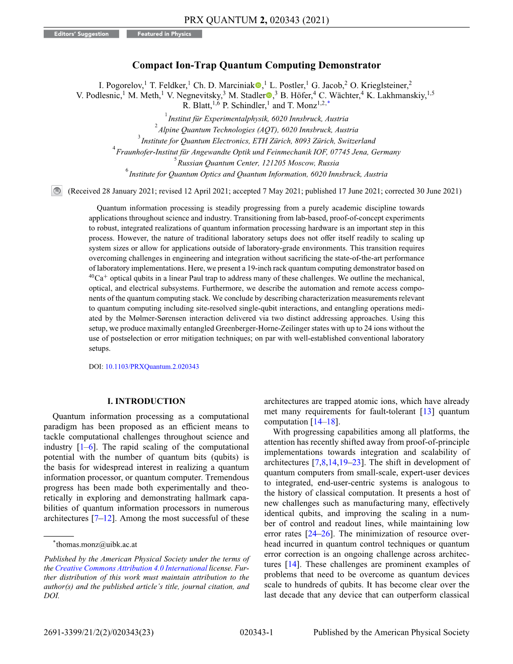 Compact Ion-Trap Quantum Computing Demonstrator