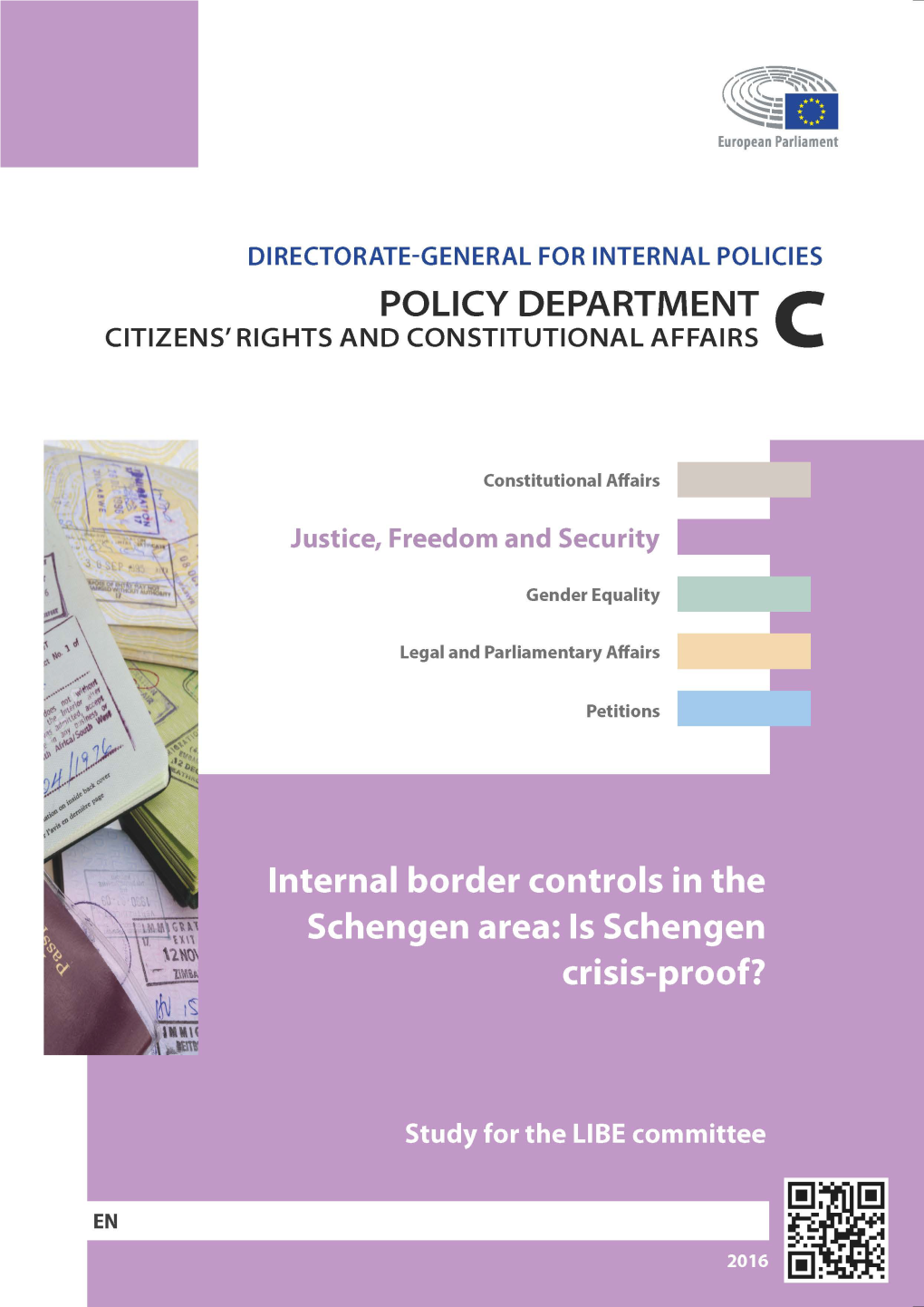 Internal Borders Controls in the Schengen Area