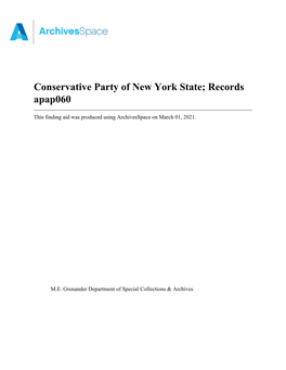 Conservative Party of New York State; Records Apap060