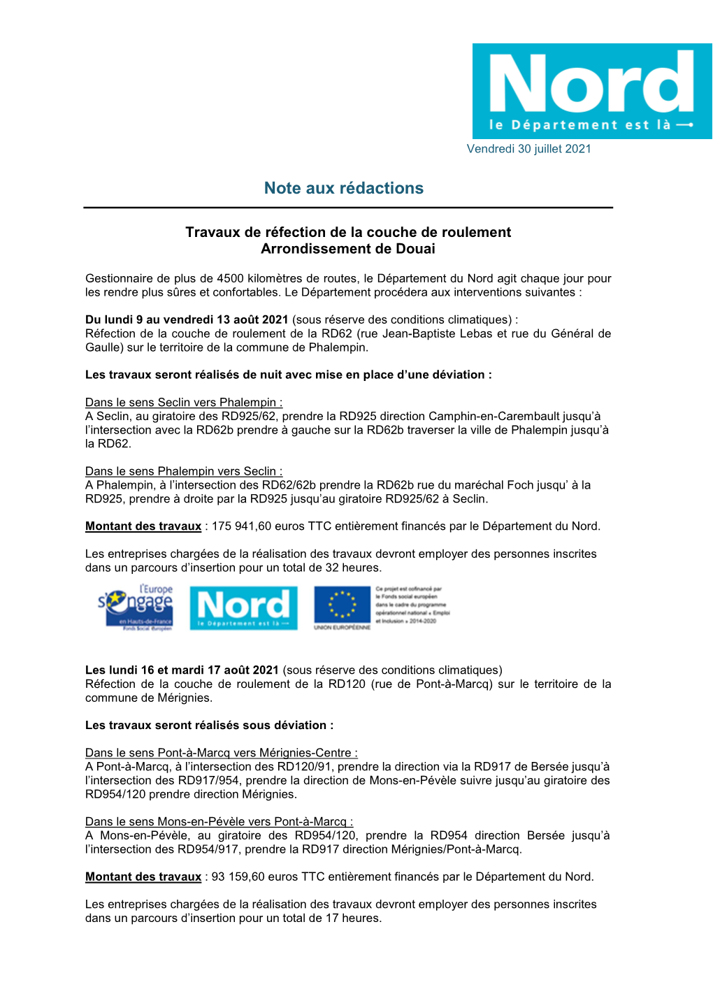 Note Aux Rédactions