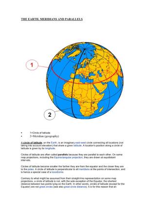 THE EARTH. MERIDIANS and PARALLELS 2=Meridian (Geography)