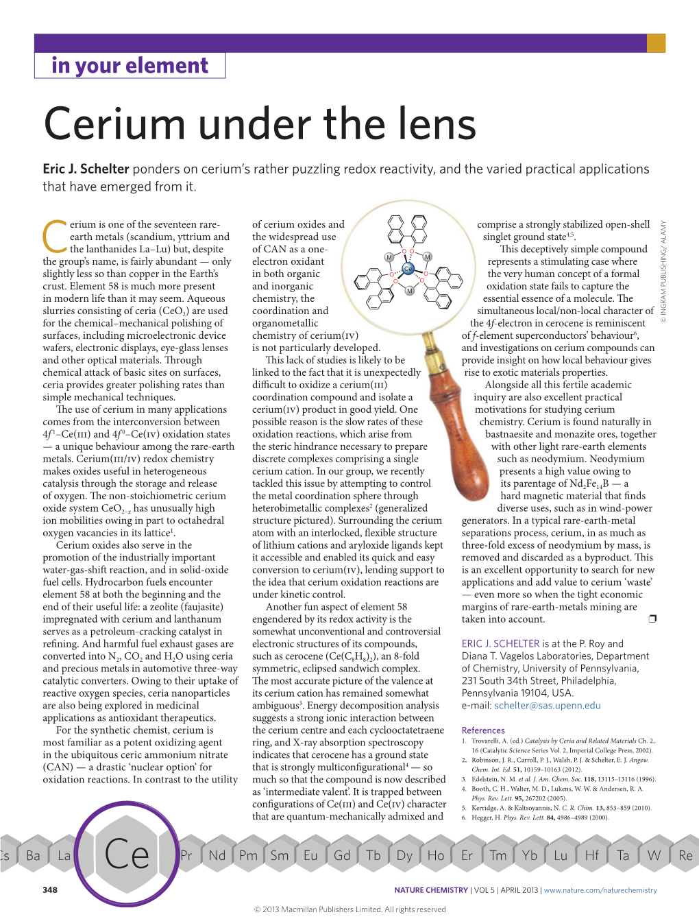 Cerium Under the Lens Eric J