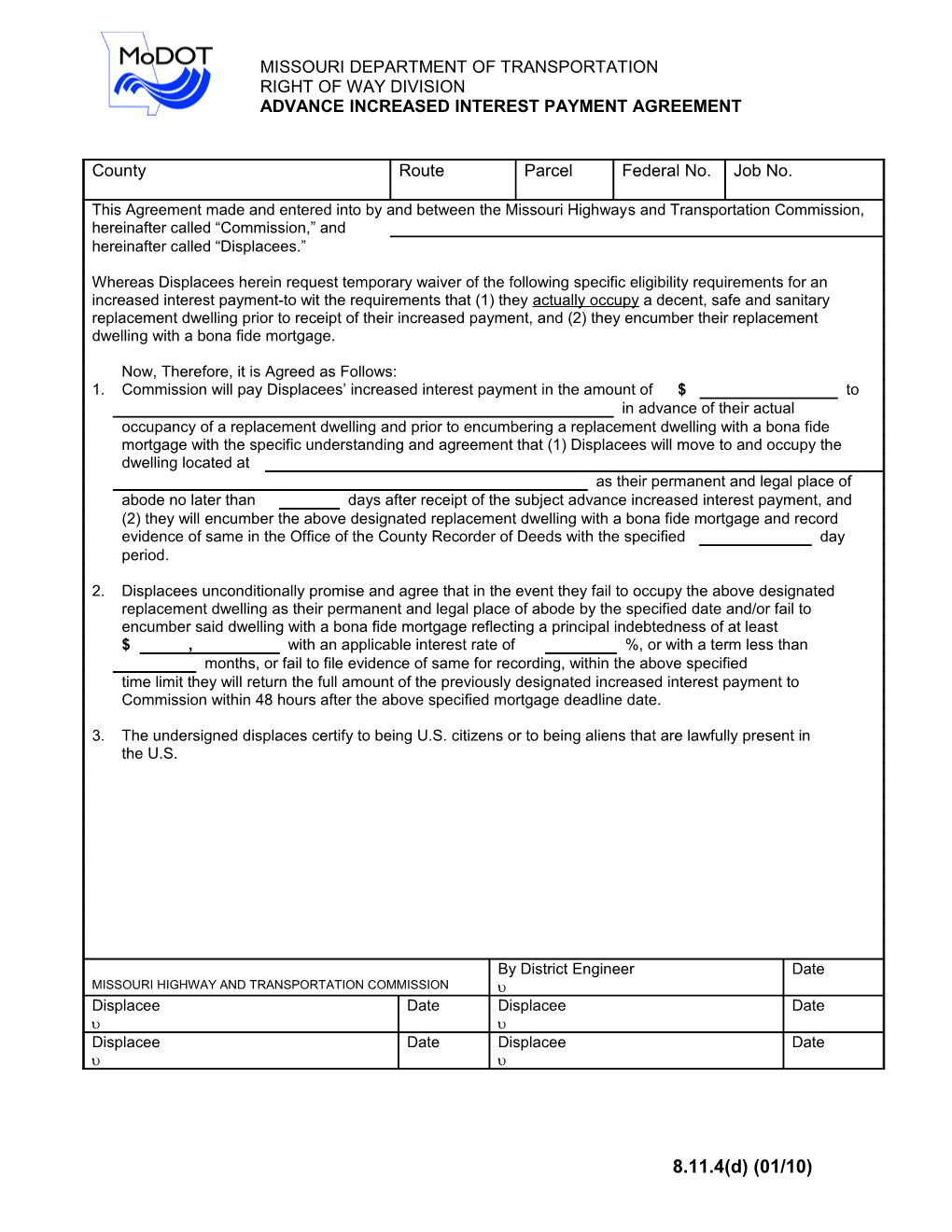 Advance Increased Interest Payment Agreement