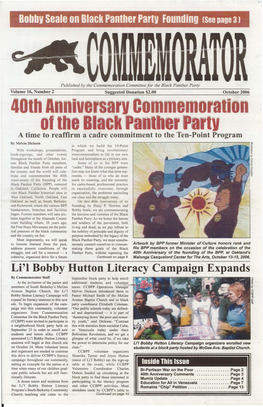 Black Panther Party Volume 16, Number 2 Suggested Donation $2.00 October 2006