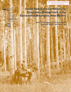 Forest Reference Conditions for Ecosystem Management in the Sacramento Mountains, New Mexico