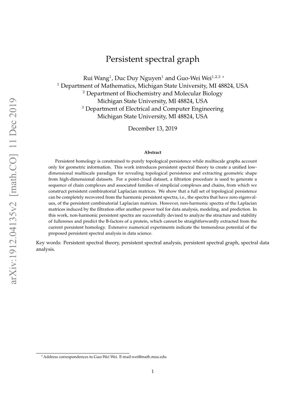 Persistent Spectral Graph