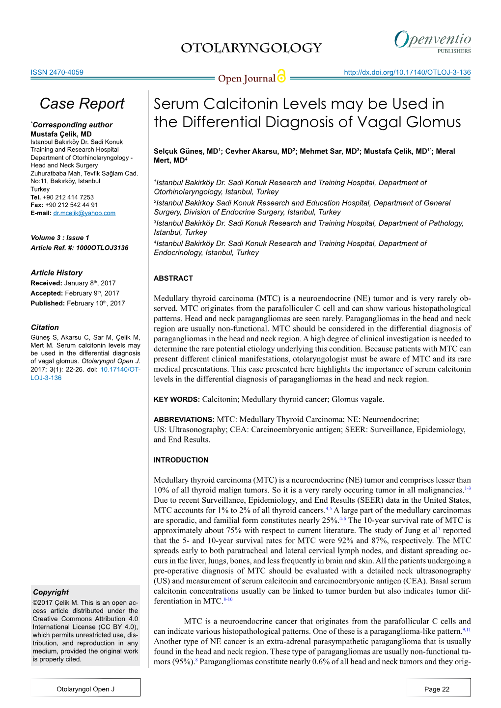 Serum Calcitonin Levels May Be Used in the Differential Diagnosis Of