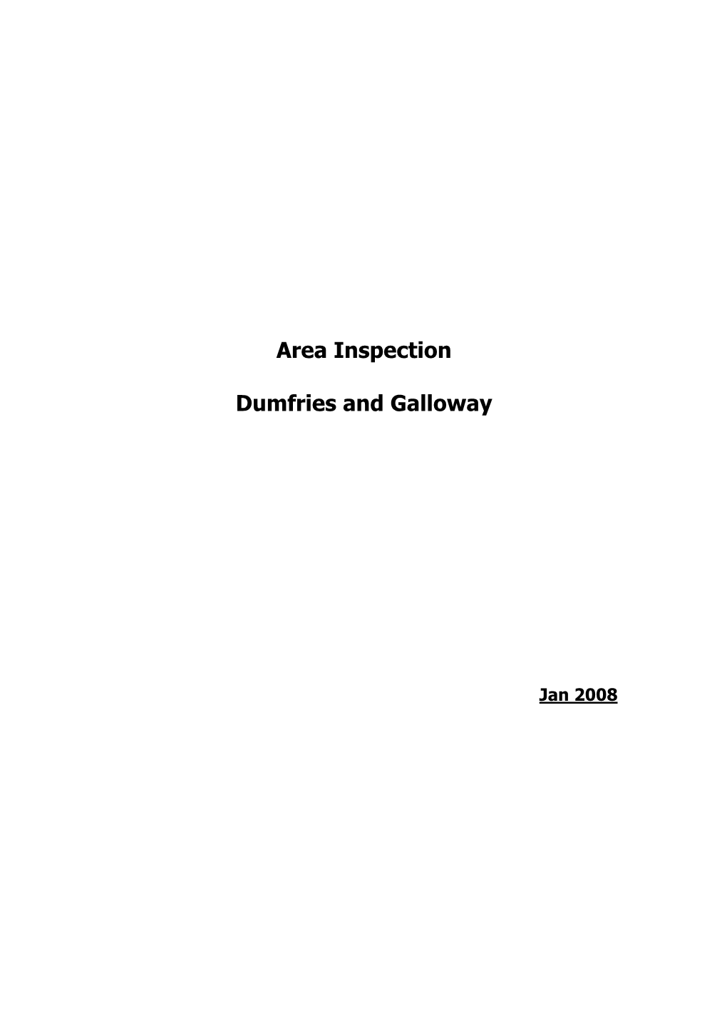 Area Inspection Dumfries and Galloway