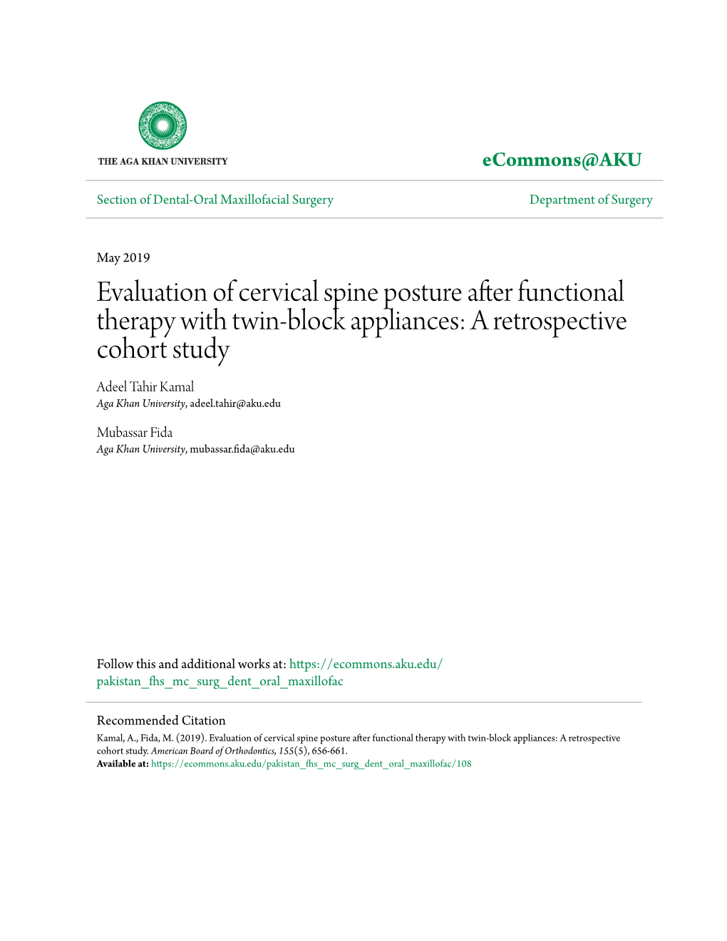 Evaluation of Cervical Spine Posture After Functional Therapy with Twin-Block Appliances