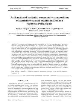 Archaeal and Bacterial Community Composition of a Pristine Coastal Aquifer in Doñana National Park, Spain