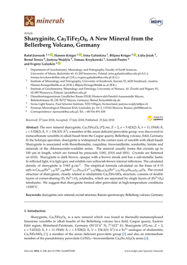 Sharyginite, Ca3tife2o8, a New Mineral from the Bellerberg Volcano, Germany