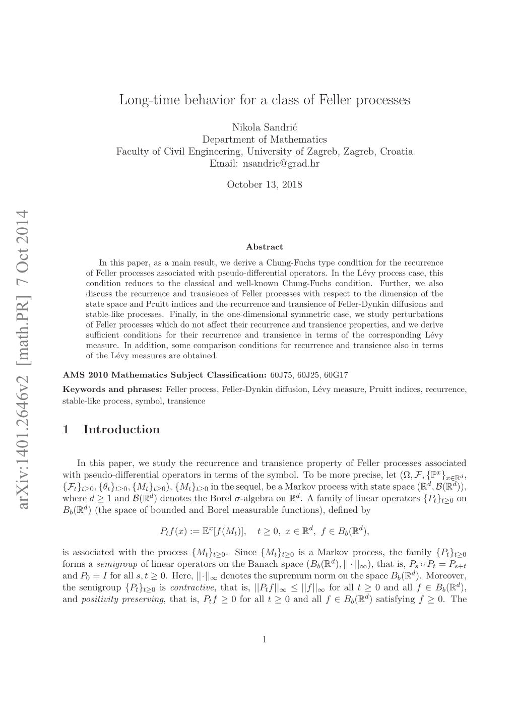 Long-Time Behavior for a Class of Feller Processes