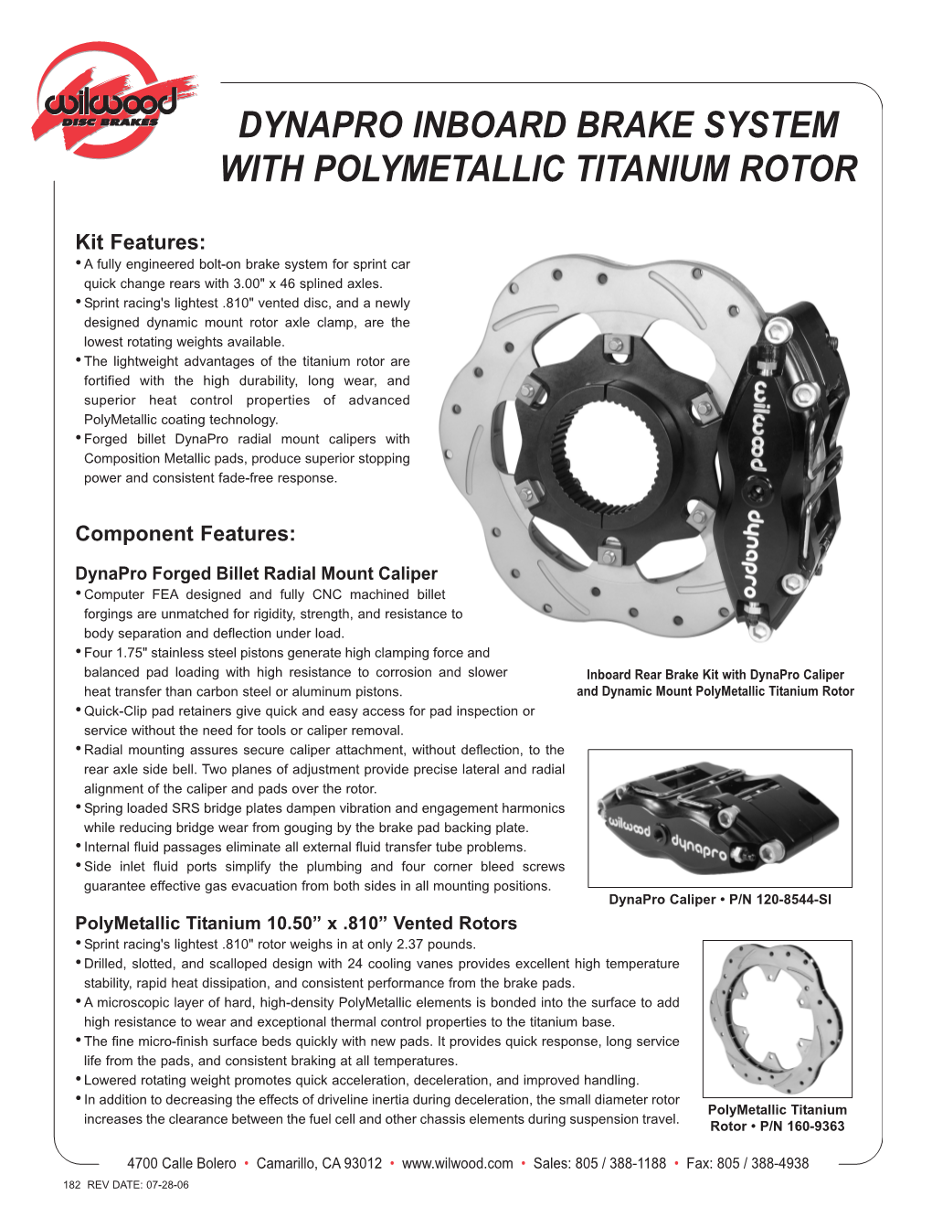 182-Titanium Rotor Sprint Inboard Setup.Qxd