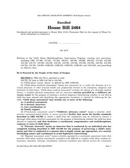House Bill 2464 Introduced and Printed Pursuant to House Rule 12.00