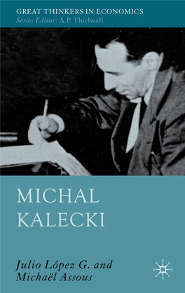 Michal Kalecki (Great Thinkers in Economics)