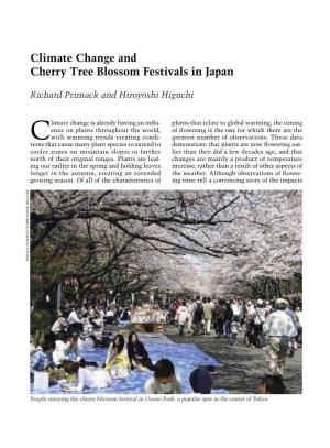 Climate Change and Cherry Tree Blossom Festivals in Japan