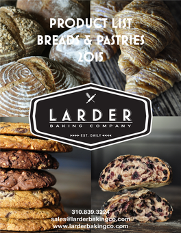 Product List Breads & Pastries 2015