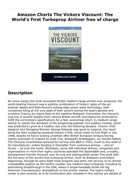 Amazon Charts the Vickers Viscount: the World's First Turboprop Airliner Free of Charge