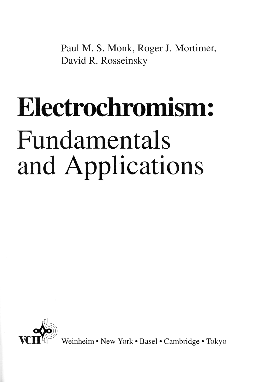 Electrochromism Fundamentals and Applications