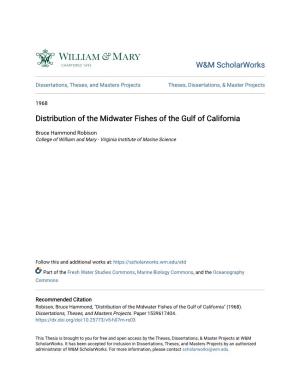 Distribution of the Midwater Fishes of the Gulf of California