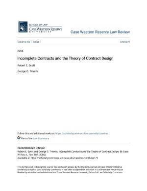 Incomplete Contracts and the Theory of Contract Design