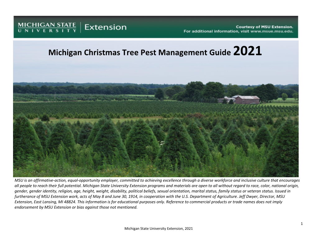 Michigan Christmas Tree Pest Management Guide 2021