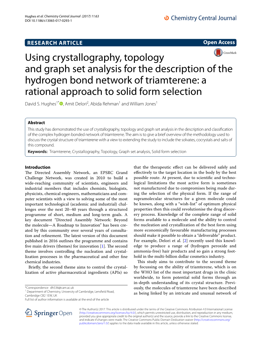 Using Crystallography, Topology and Graph Set Analysis