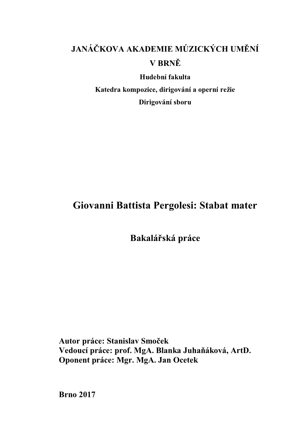 Giovanni Battista Pergolesi: Stabat Mater