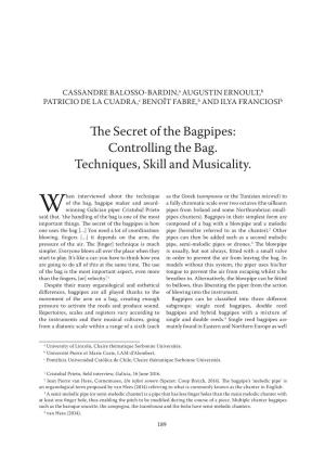 The Secret of the Bagpipes: Controlling the Bag. Techniques, Skill and Musicality