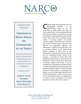 Terrorism in North Africa: Examination of the Threat